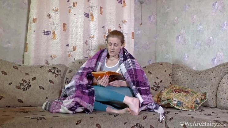 Fani the Hairy Blonde Gets Off on Reading