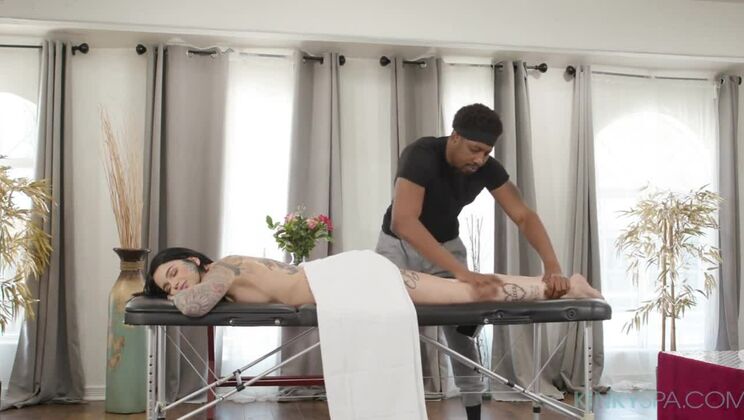 Leigh Raven Enjoys Hung Black Masseur's Cock