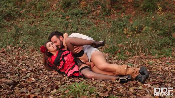 European Seductress Stacy Snake in the Woods