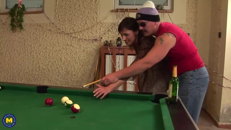 Safina Fills Mature Slut's Pussy with Creampie