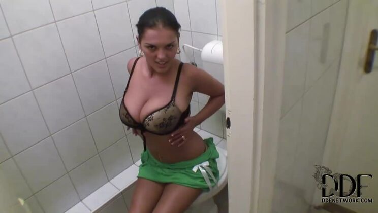 [OnlyBlowjob] - Dirty Brunette Jasmine Black in the Littlest Room - Jasmine Black