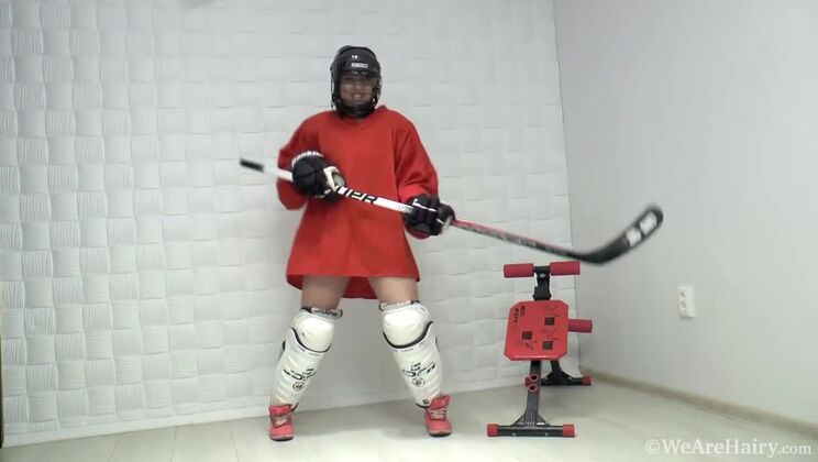 Jia The Brunette Hockey Player's Masturbation
