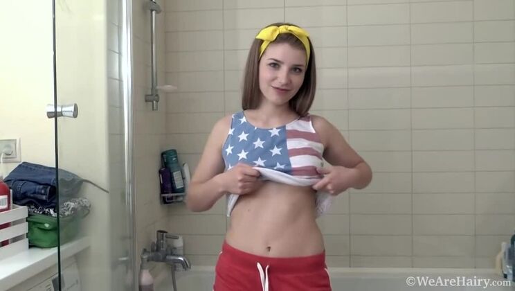 Gunita's Hairy Bathroom Striptease