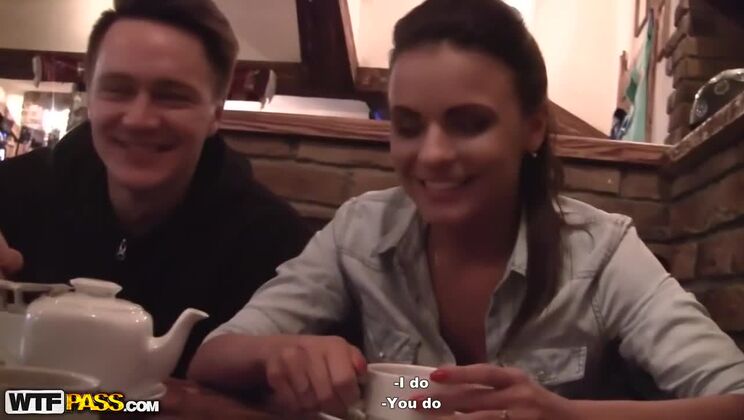 [PickupFuck] - Russian Brunette Silvia Jons in Exciting Threesome Pickup - Silvia Jons