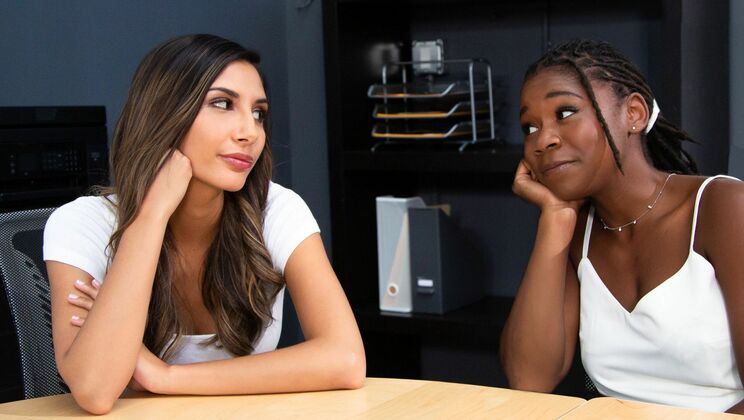 [WebYoung] - Brunette And Ebony Girls Workday Fun