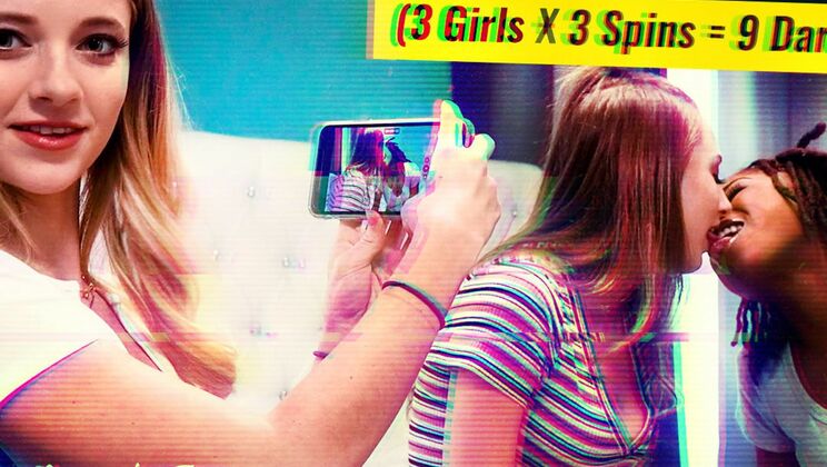 [SexTapeLesbians] - DARE Wheel Challenge: Lesbian Threesome Edition! - Riley Star - Kyler Quinn - Hazel Grace