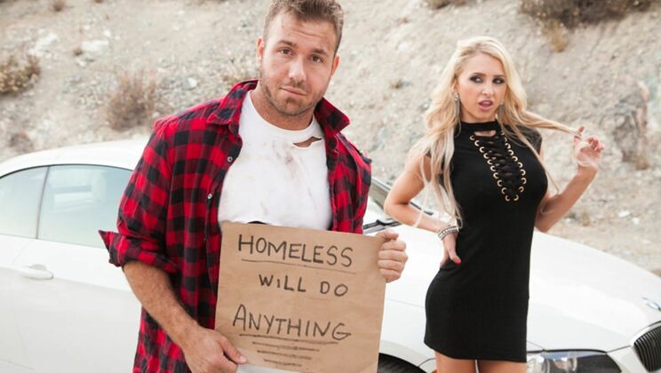 Blonde Chick Helps Homeless