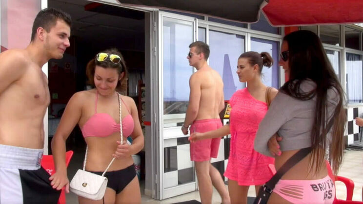 Outdoor Hardcore with Teen Brunettes and Guys