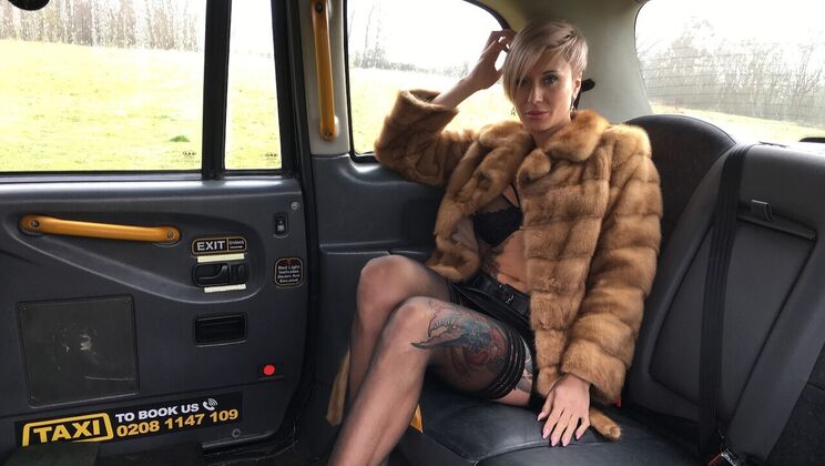 [FakeTaxi] - Blonde with Short Hair Enjoys Tattooed Sex