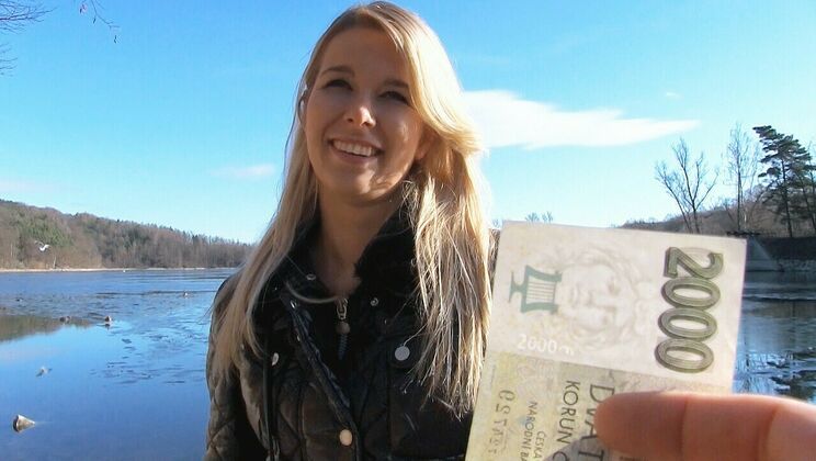 Blonde Bangs Euro Girl Outside