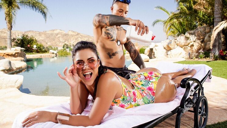 [MonsterCurves] - Oiled Up Poolside Sex with Monica Sage - Eddie Jaye - Monica Sage