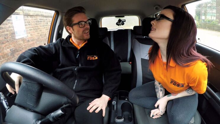 [FakeDrivingSchool] - Petite American Girl Rides Hard And Gets Cum