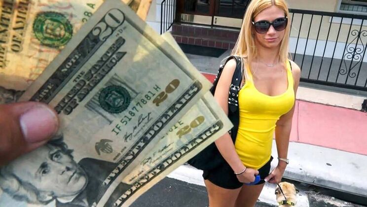 Naughty Blonde Gets Cumshot on the Bus