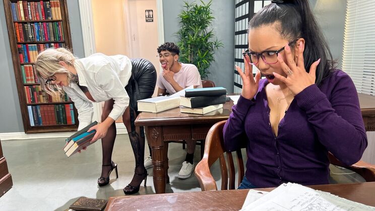 [LilHumpers] - Interracial Library Fun with Blowjob and Facial - Diego Perez - Christina Savoy