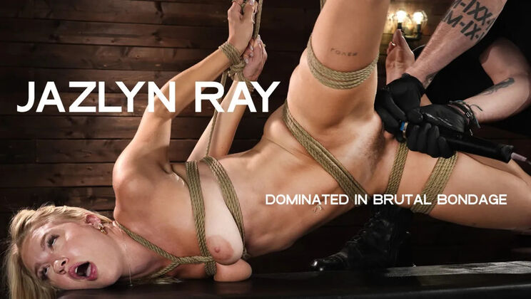 [Hogtied(Kink)] - Blonde Jazlyn Ray in Sexy Rope Suspension