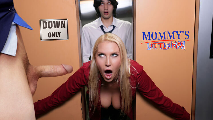 [Mommy’sLittleMan] - Threesome in the Elevator with Blonde MILF - Vanessa Cage - Elias Cash - Axel Haze
