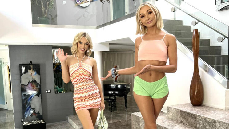 Sky and Chloe's Naughty Girlfriend 3-Way Fun