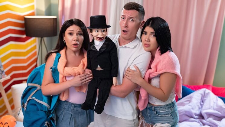 [FakeHostel] - Spooky Sex: Haunted Dummy Amateur Threesome - Charlie Dean - Lady Dee - Lola Bratz