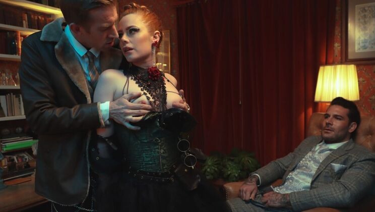 Athletic Redhead in Boots Takes a Doggystyle Blowjob