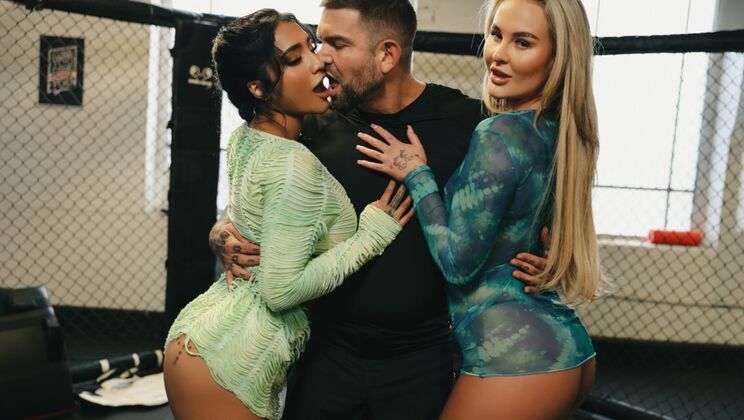 [DigitalPlayground] - British Blonde Brunette Threesome - Blowjob, Titty Fuck & Cumshot - Juan Lucho - Yasmina Khan - Ali Rose