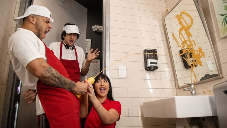 [RKPrime] - Sneaky Indoors Sex: Titty Fuck from Natural Big Tits Pizza Girl - Mike Ox - Aleksa Mink