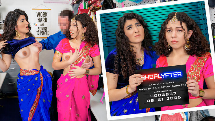 [Shoplyfter] - Jack Vegas Gets a Double BJ from Pierced Babes - Jack Vegas - Satine Summers - Nikki Slick