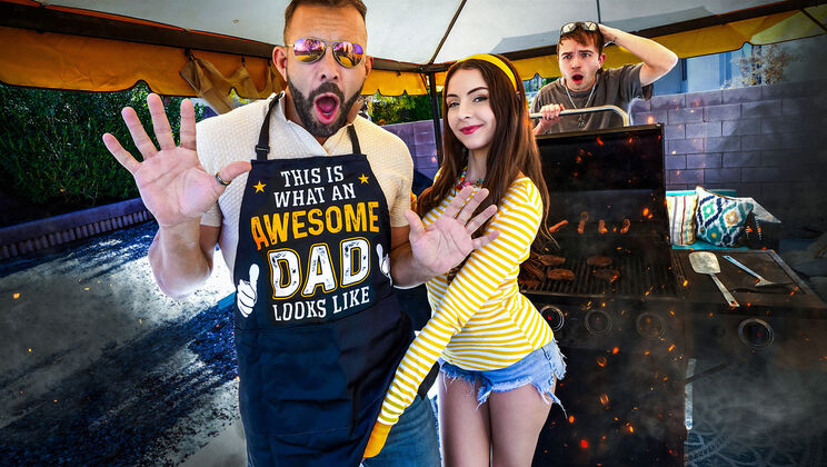 [FamilyStrokes] - Petite Hairy Pussy Teen Gets Facial From Older Daddy - Will Pounder - Serena Hill