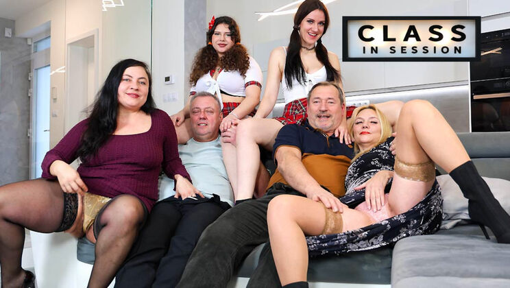 [GrandparentsX] - Classroom Orgy Part 1 - Blonde and Brunette Students Get Fucked - Lucas Knight - Mya Evans - Martin Bobes - Christina Santes - Melani Mendes - Rosie Smile