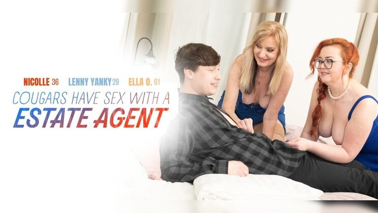 Young guy gets seduced by mature women in dress and pantyhose